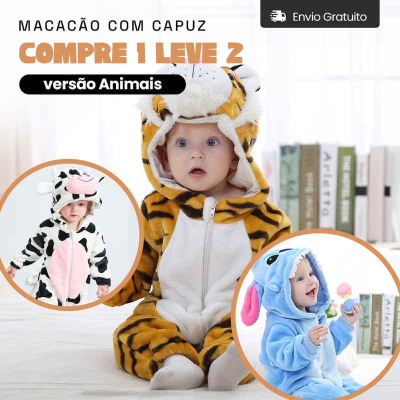Macacão Versão Animais + PROMOÇÃO QUEIMA DE ESTOQUE COMPRE 1 LEVE 2